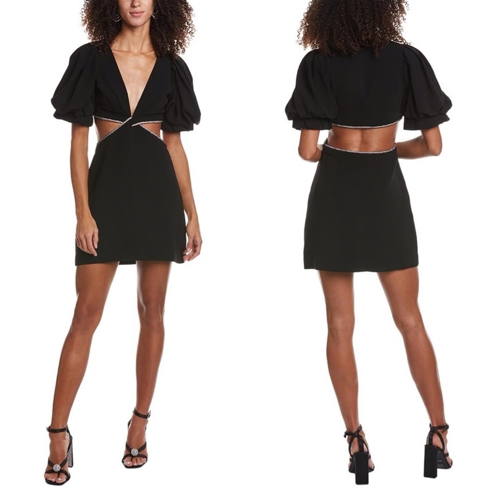A.L.C. Black Dress with Puff Sleeves and Cutout - Picture 3 of 9